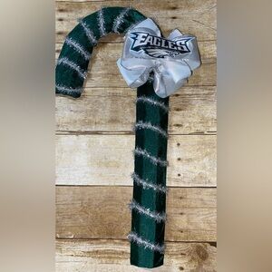 Philadelphia Eagles Velour Candy Cane. Handmade for decorative use.